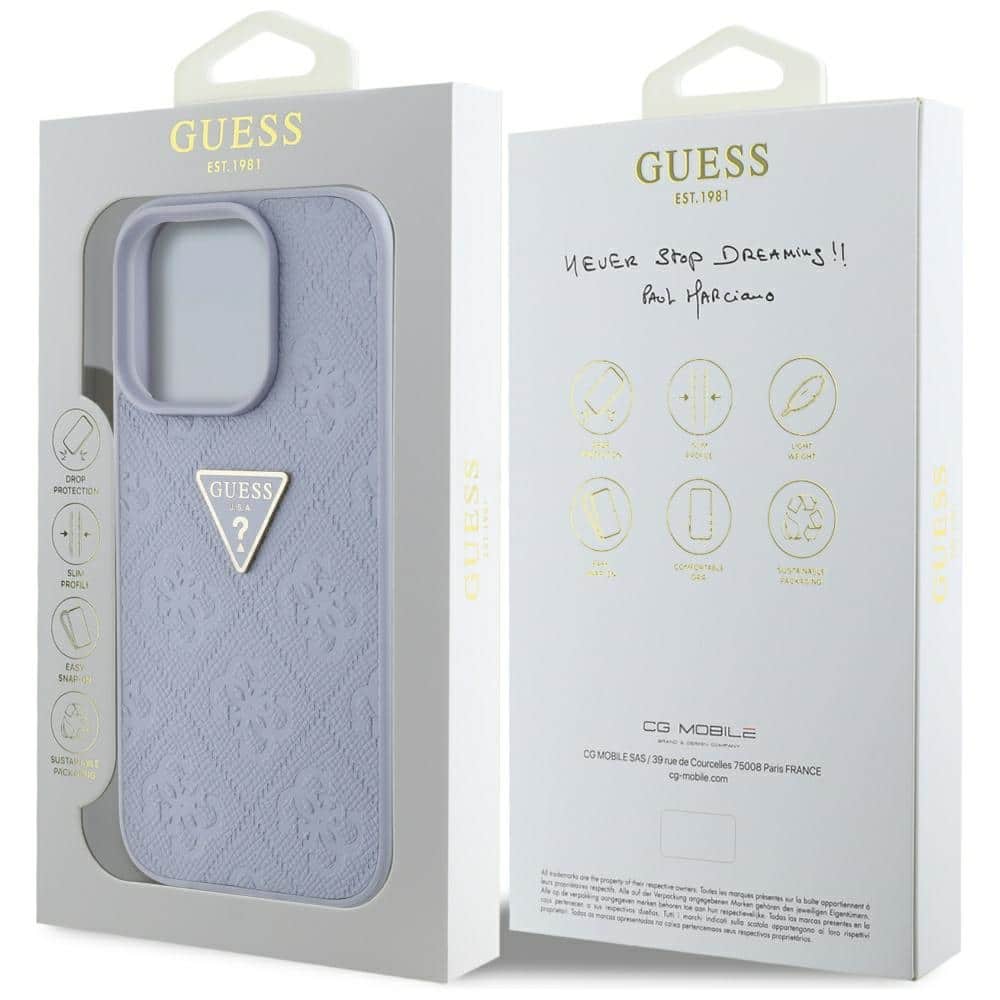 Guess Hot Stamp 4G Pattern Triangle Metal Logo - θήκη για Apple iPhone 16 Pro Max - Μωβ - Image 8