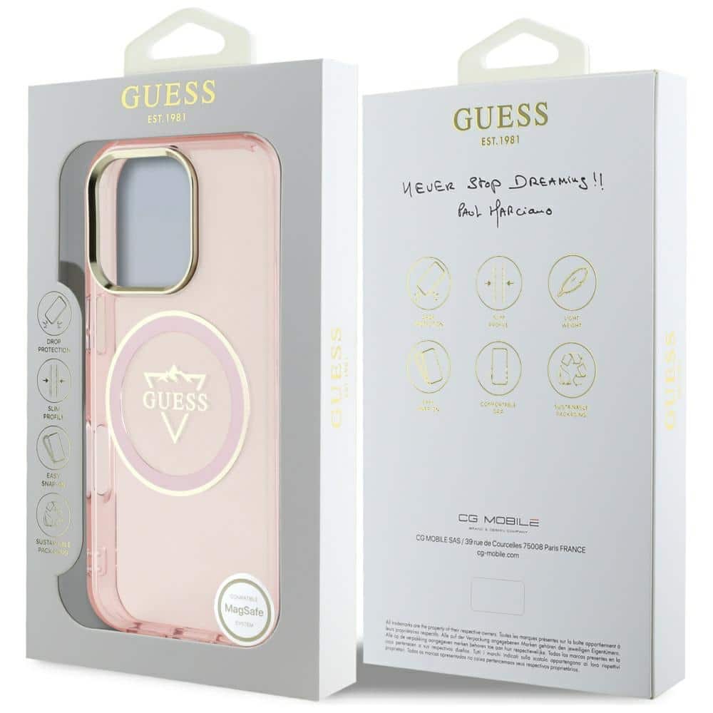 Guess IML Metal Mountain Logo MagSafe - θήκη για Apple iPhone 16 Pro Max - Ροζ - Image 8