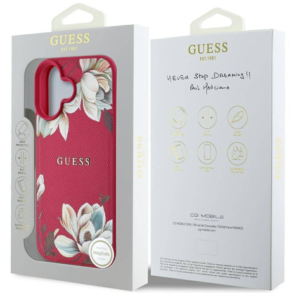 Guess Grained Printed Flower Pattern Magsafe - θήκη για Apple iPhone 16 - Πολύχρωμο - Image 8