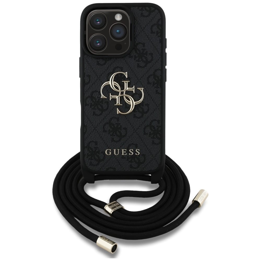 Guess 4G Big Logo Cord Stap Crossbody - θήκη για Apple iPhone 16 Pro - Μαύρο - Image 2