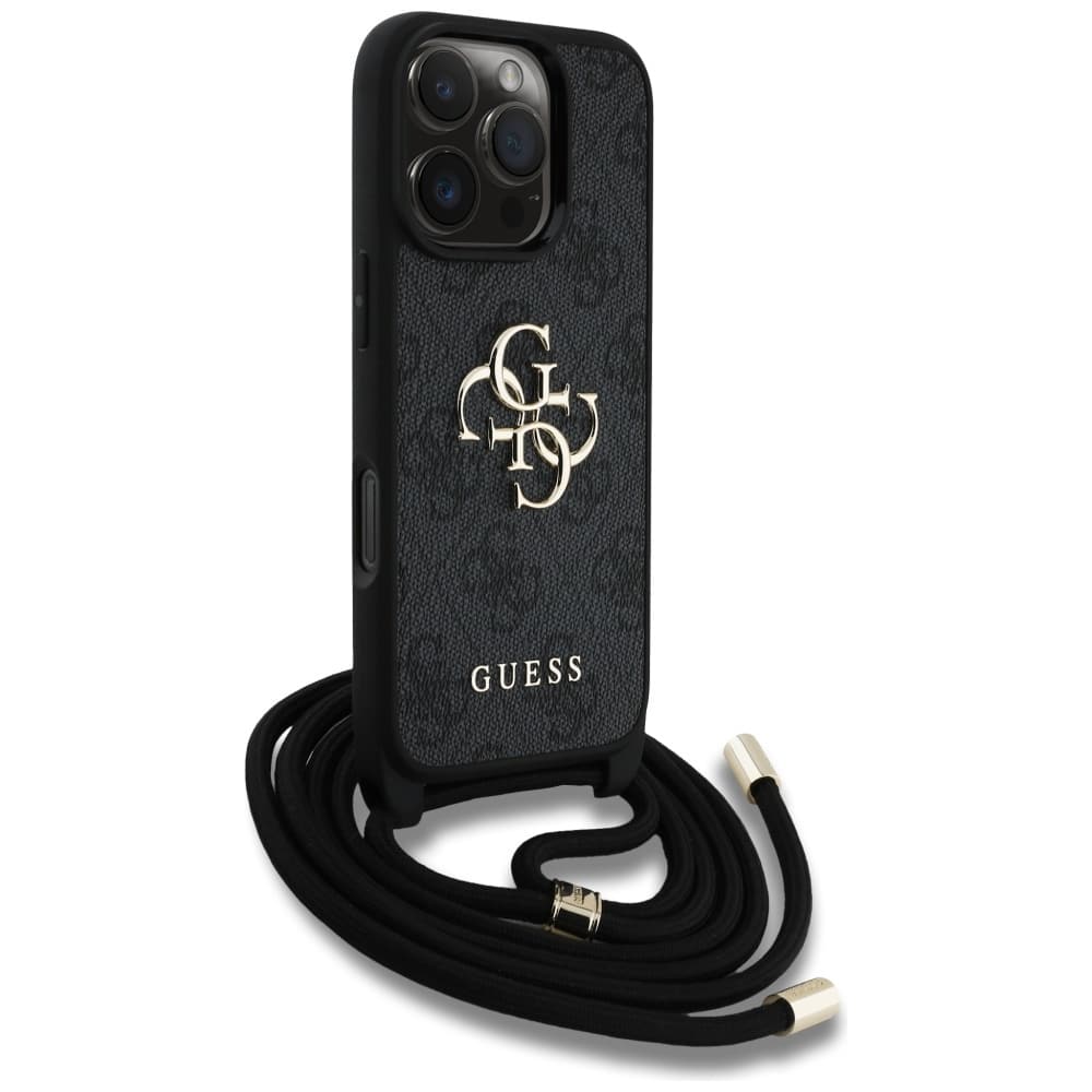 Guess 4G Big Logo Cord Stap Crossbody - θήκη για Apple iPhone 16 Pro - Μαύρο - Image 3