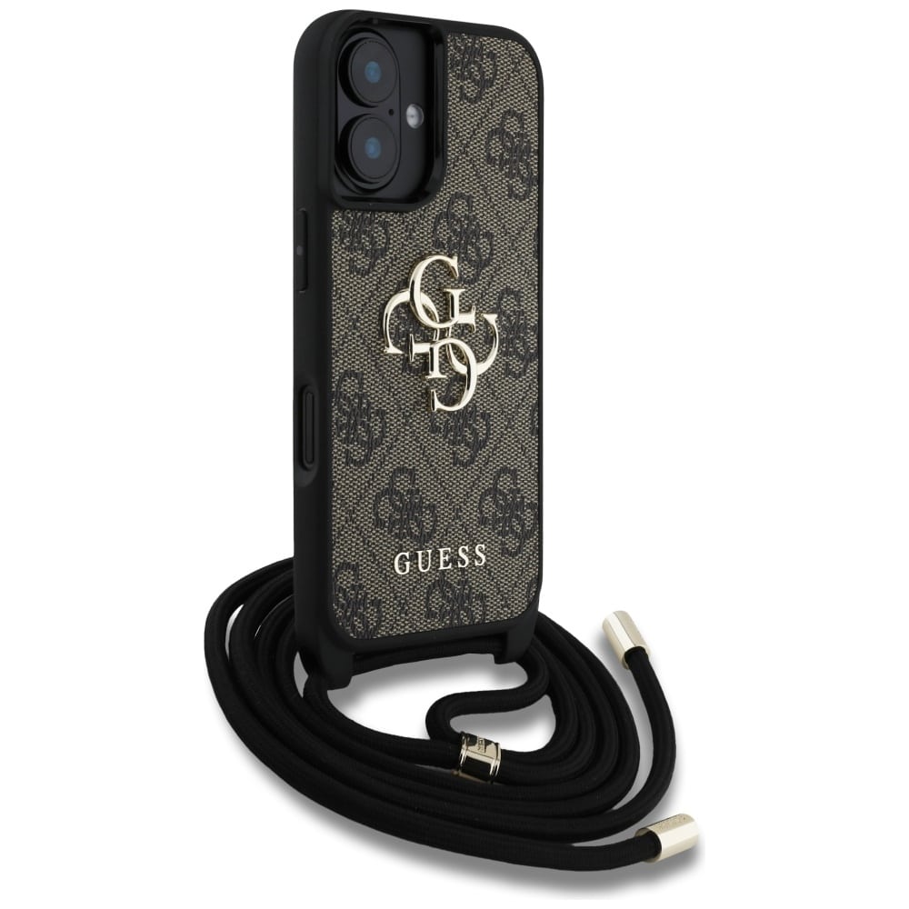 Guess 4G Big Logo Cord Strap Crossbody - θήκη για Apple iPhone 16 - Καφέ - Image 3