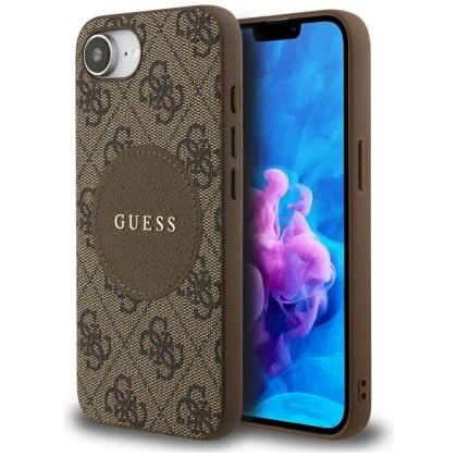 Guess 4G Circle Classic Logo MagSafe - θήκη για Apple iPhone 16e - Καφέ