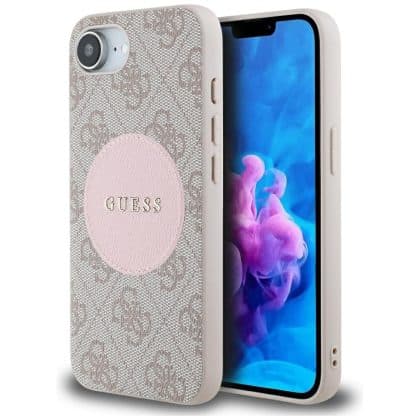 Guess 4G Circle Classic Logo MagSafe - θήκη για Apple iPhone 16e - Ροζ