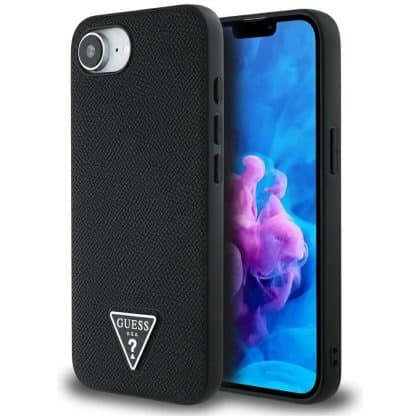 Guess Grained Triangle MagSafe - θήκη για Apple iPhone 16e - Μαύρο