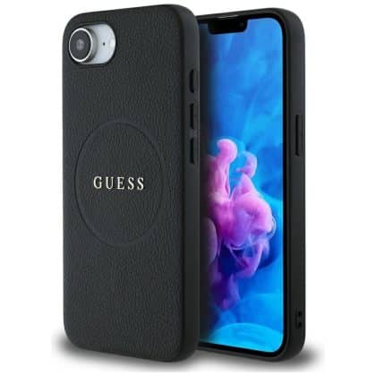 Guess Grained Ring MagSafe - θήκη για Apple iPhone 16e - Μαύρο