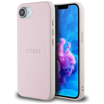 Guess Grained Ring MagSafe - θήκη για Apple iPhone 16e - Ροζ