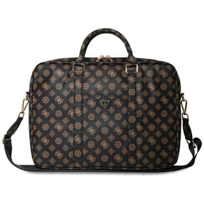 Τσάντα Guess 4G Peony Front Pocket Zipper Triangle Logo 16" μαύρο