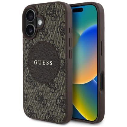 Guess 4G Circle Classic Logo MagSafe - θήκη για Apple iPhone 16 - Καφέ