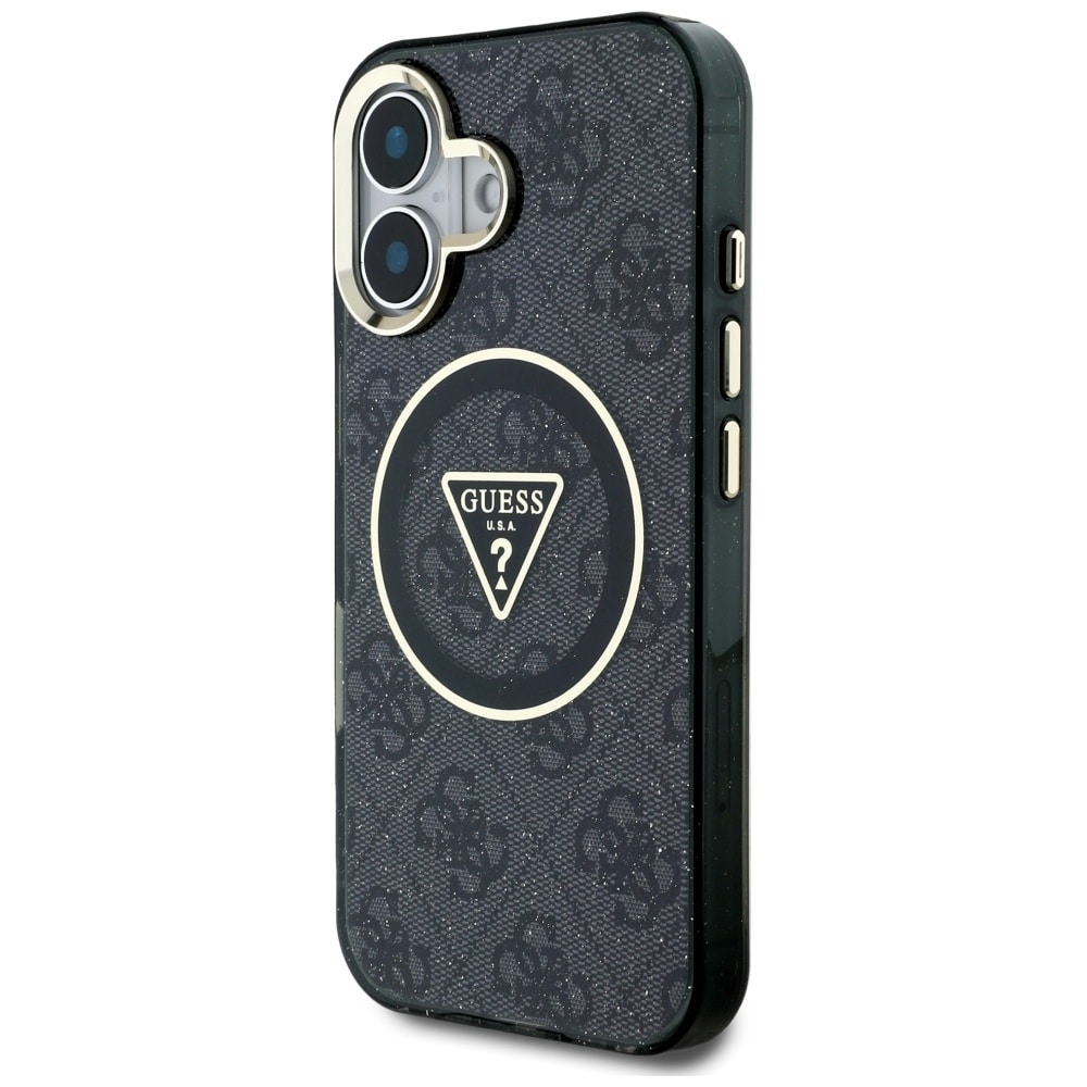 Guess IML Metal Glitter 4G Circle Triangle MagSafe - θήκη για Apple iPhone 16 - Μαύρο - Image 2