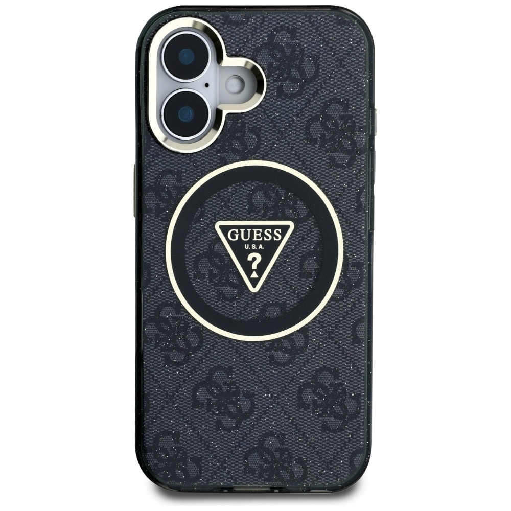 Guess IML Metal Glitter 4G Circle Triangle MagSafe - θήκη για Apple iPhone 16 - Μαύρο - Image 3