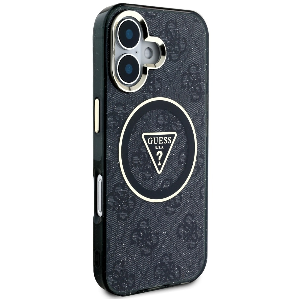 Guess IML Metal Glitter 4G Circle Triangle MagSafe - θήκη για Apple iPhone 16 - Μαύρο - Image 4