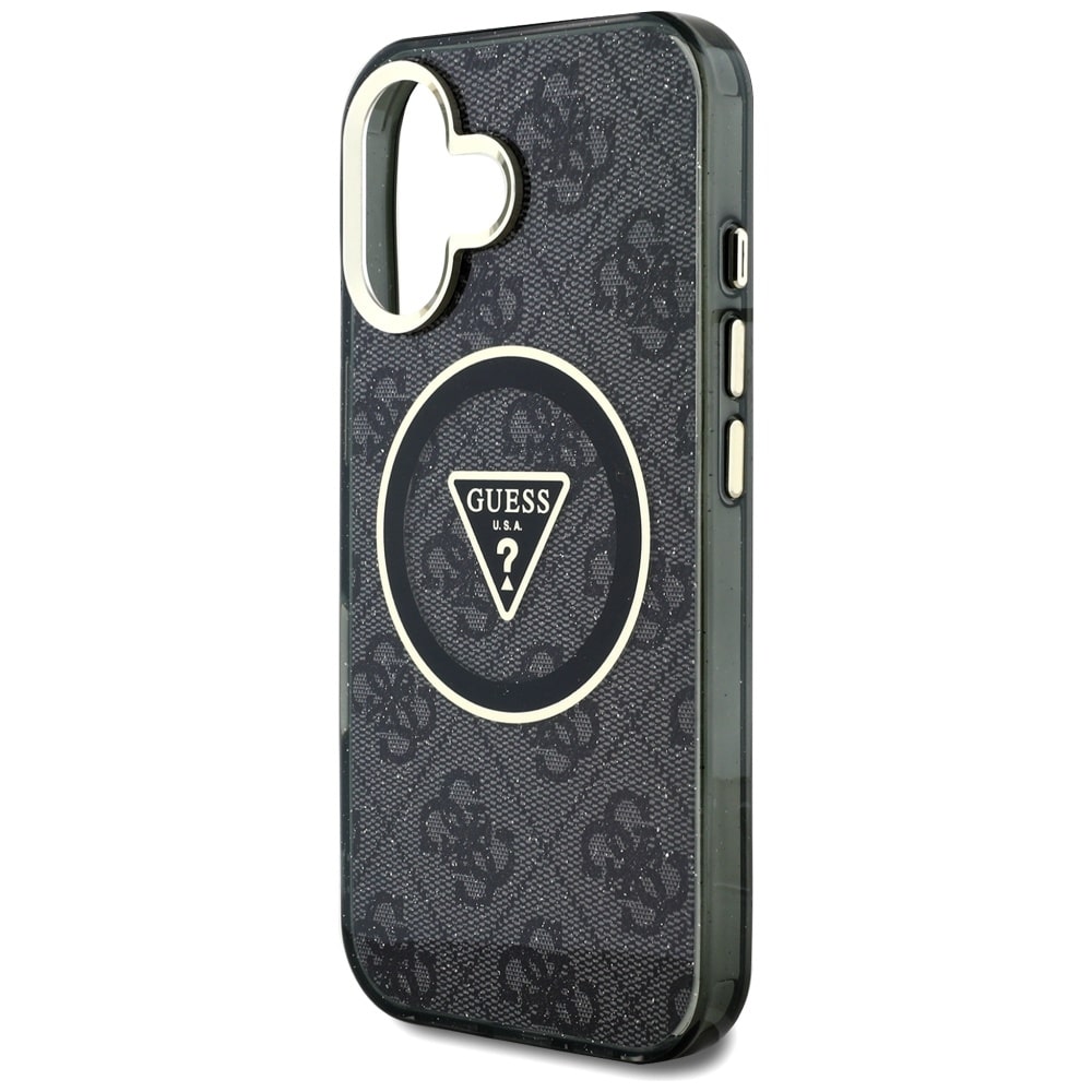 Guess IML Metal Glitter 4G Circle Triangle MagSafe - θήκη για Apple iPhone 16 - Μαύρο - Image 6