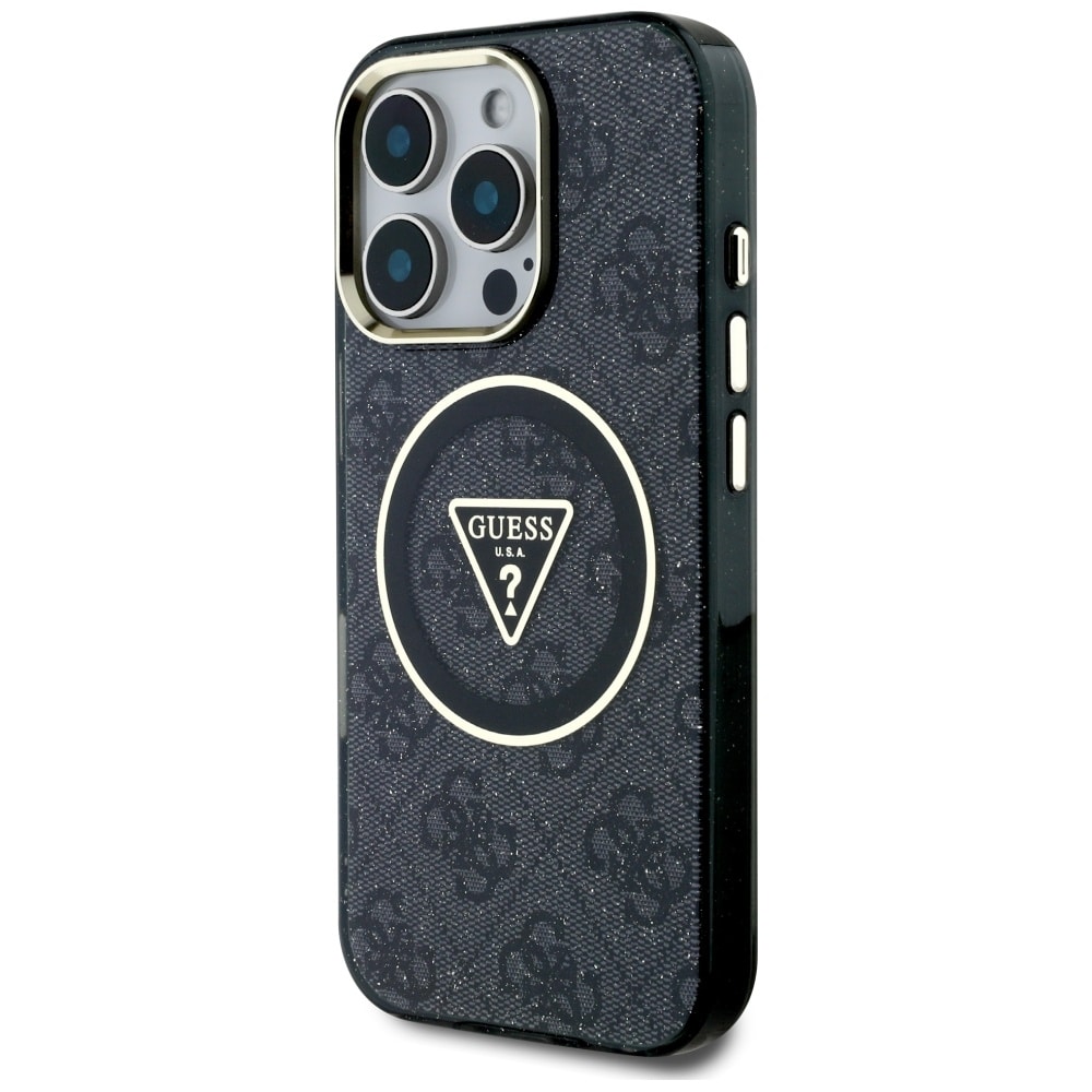 Guess IML Metal Glitter 4G Circle Triangle MagSafe - θήκη για Apple iPhone 16 Pro - Μαύρο - Image 2