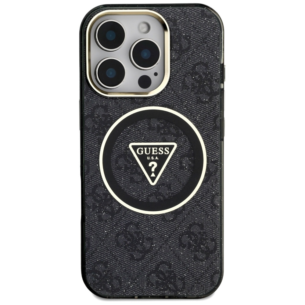 Guess IML Metal Glitter 4G Circle Triangle MagSafe - θήκη για Apple iPhone 16 Pro - Μαύρο - Image 3