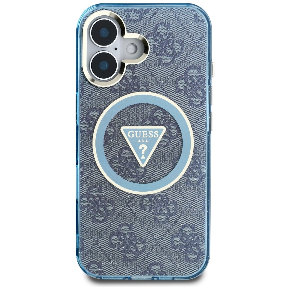 Guess IML Metal Glitter 4G Circle Triangle MagSafe - θήκη για Apple iPhone 16 - Μπλε - Image 3