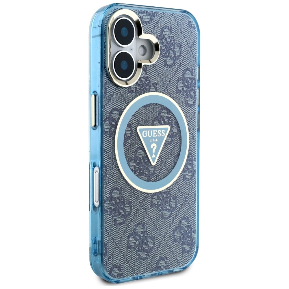 Guess IML Metal Glitter 4G Circle Triangle MagSafe - θήκη για Apple iPhone 16 - Μπλε - Image 4