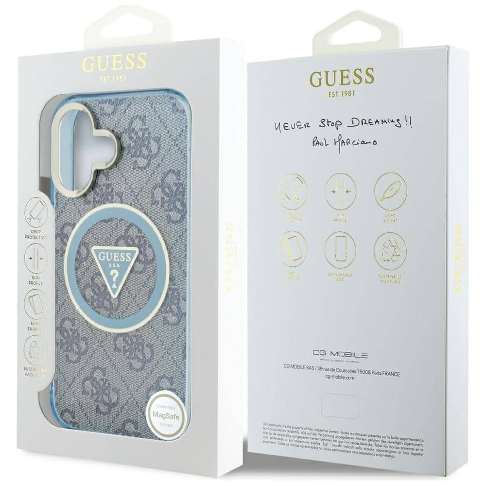 Guess IML Metal Glitter 4G Circle Triangle MagSafe - θήκη για Apple iPhone 16 - Μπλε - Image 8