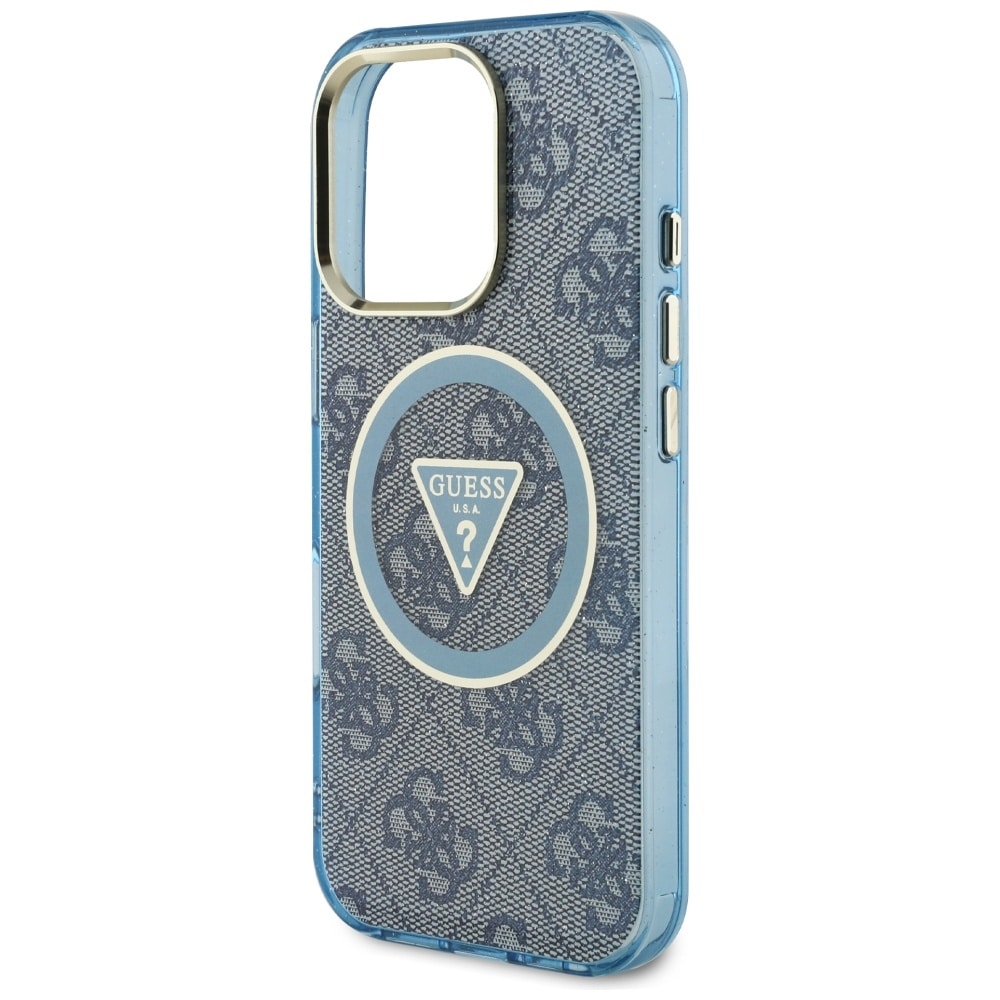 Guess IML Metal Glitter 4G Circle Triangle MagSafe - θήκη για Apple iPhone 16 Pro - Μπλε - Image 6