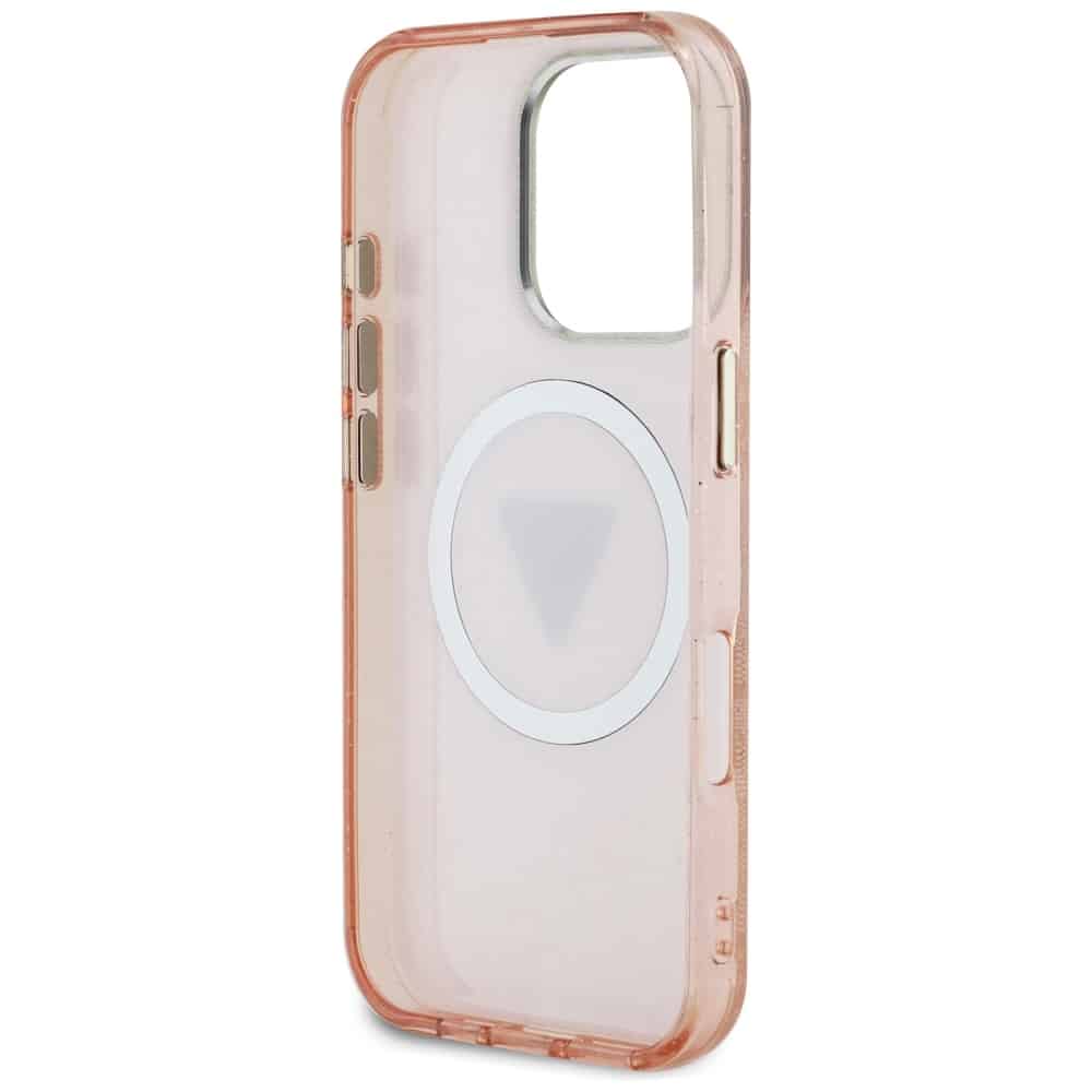 Guess IML Metal Glitter 4G Circle Triangle MagSafe - θήκη για Apple iPhone 16 Pro Max - Ροζ - Image 7
