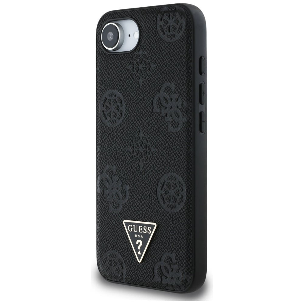 Guess Grained Hot Stamp Peony Triangle Logo MagSafe - θήκη για Apple iPhone 16e - Μαύρο - Image 2