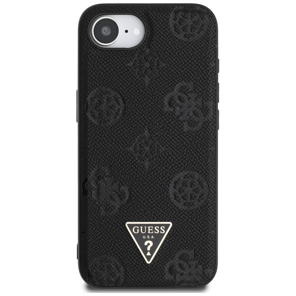 Guess Grained Hot Stamp Peony Triangle Logo MagSafe - θήκη για Apple iPhone 16e - Μαύρο - Image 3