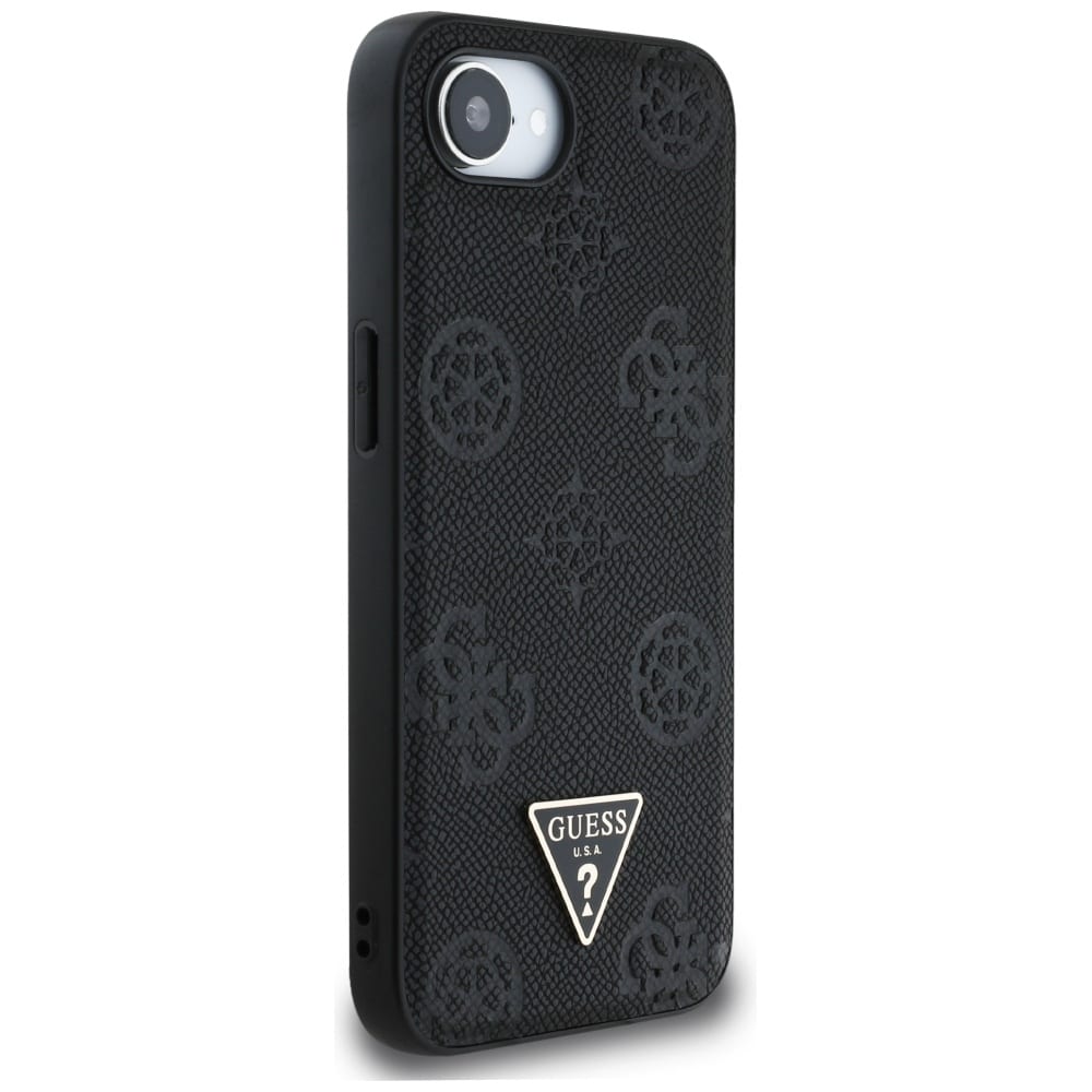 Guess Grained Hot Stamp Peony Triangle Logo MagSafe - θήκη για Apple iPhone 16e - Μαύρο - Image 4