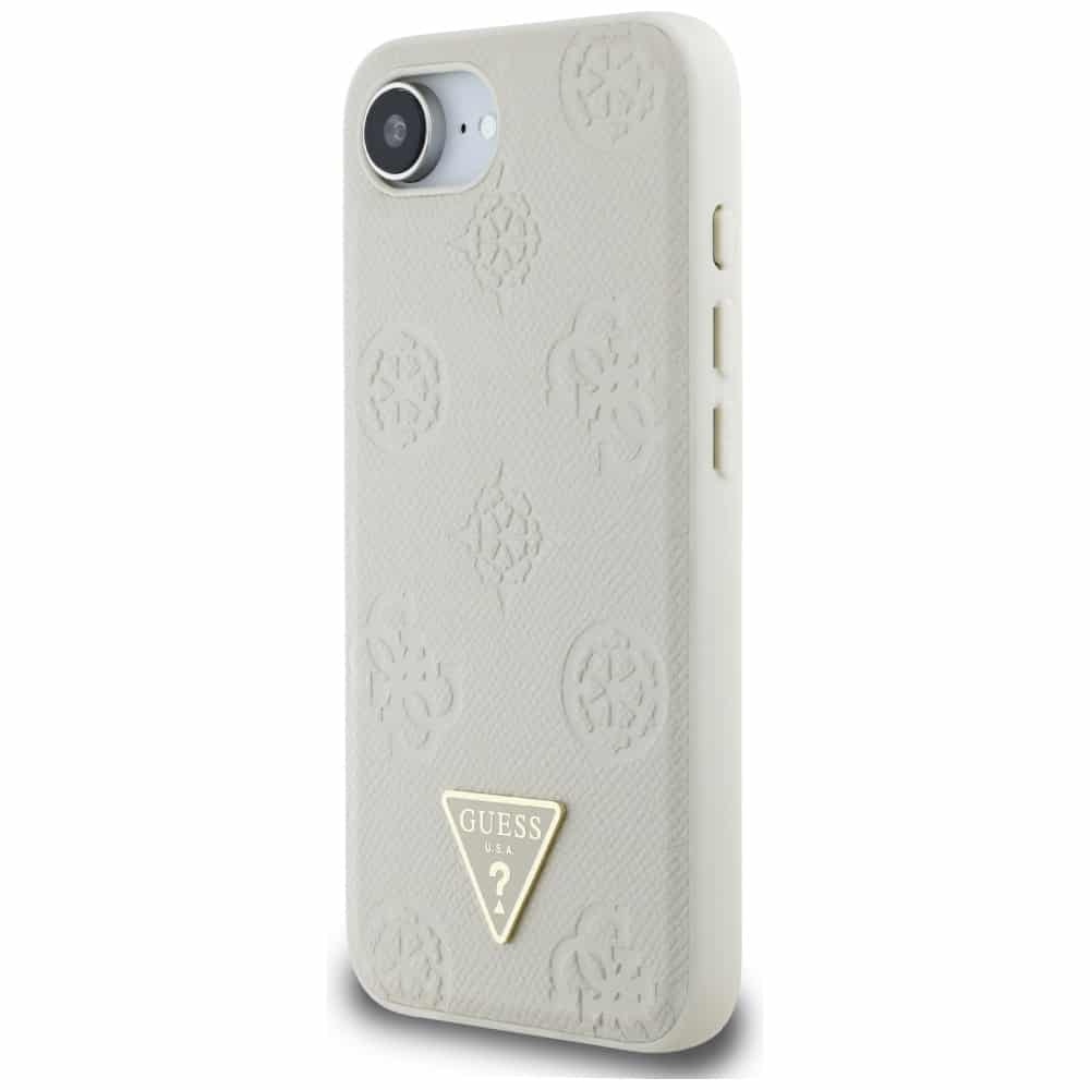 Guess Grained Hot Stamp Peony Triangle Logo MagSafe - θήκη για Apple iPhone 16e - Μπεζ - Image 2