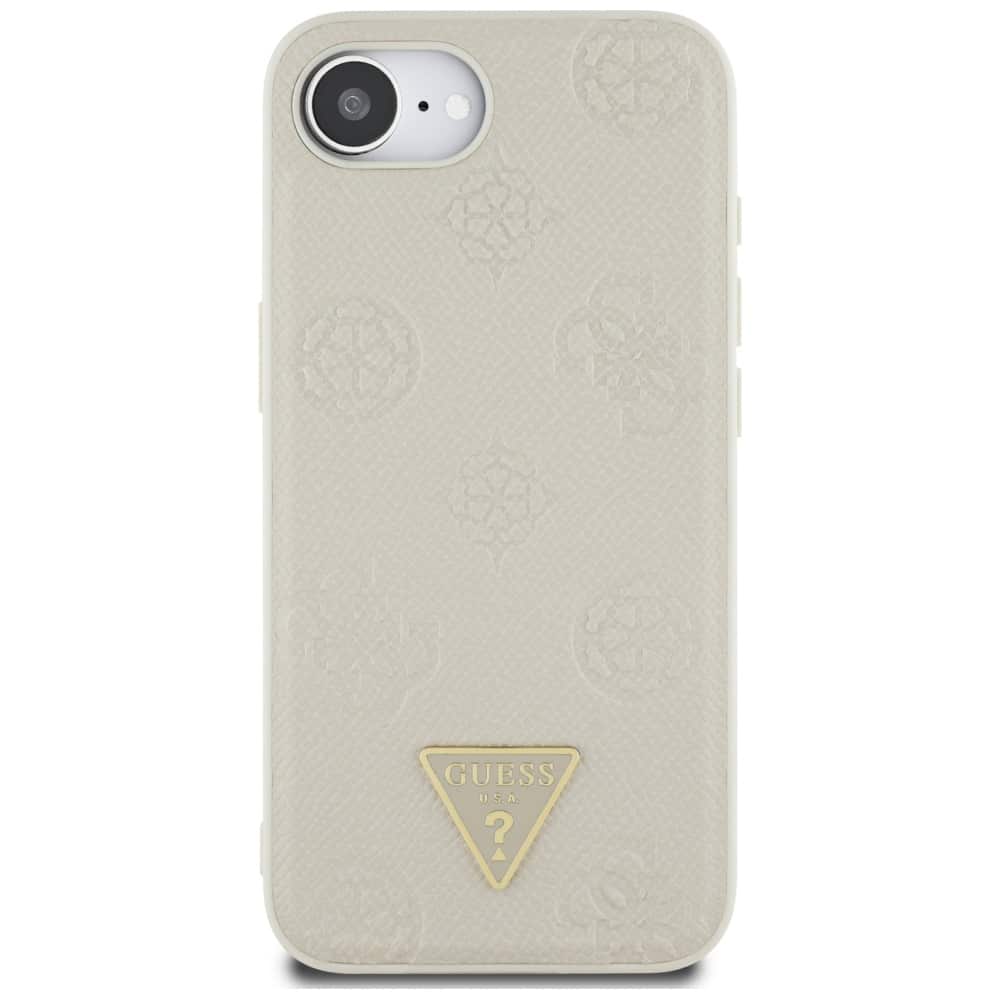 Guess Grained Hot Stamp Peony Triangle Logo MagSafe - θήκη για Apple iPhone 16e - Μπεζ - Image 3