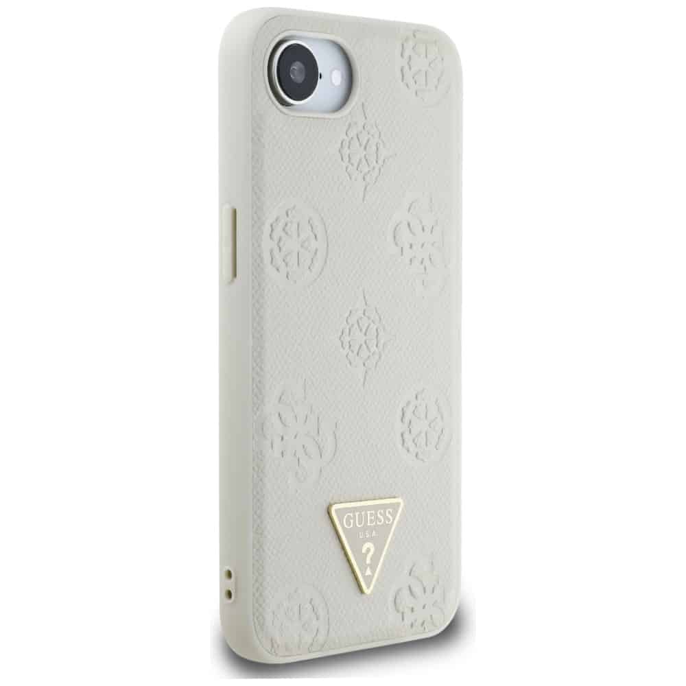 Guess Grained Hot Stamp Peony Triangle Logo MagSafe - θήκη για Apple iPhone 16e - Μπεζ - Image 4