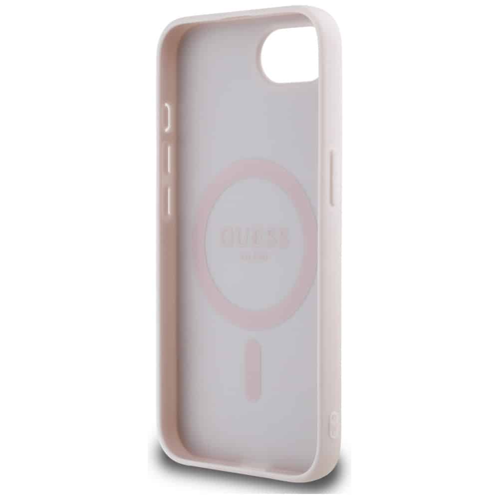 Guess Grained Hot Stamp Peony Triangle Logo MagSafe - θήκη για Apple iPhone 16e - Μπεζ - Image 7