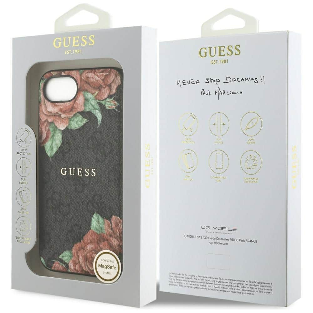 Guess 4G Flowers Print MagSafe - θήκη για Apple iPhone 16e - Μαύρο - Image 8