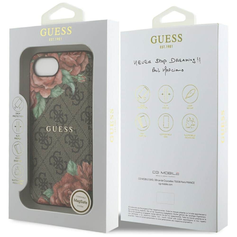 Guess 4G Flowers Print - θήκη για Apple iPhone 16e - Καφέ - Image 8