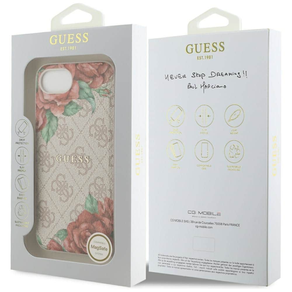 Guess 4G Flowers Print MagSafe - θήκη για Apple iPhone 16e - Ροζ - Image 8