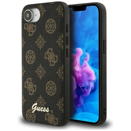 Guess Peony Script Logo MagSafe - θήκη για Apple iPhone 16e - Μαύρο