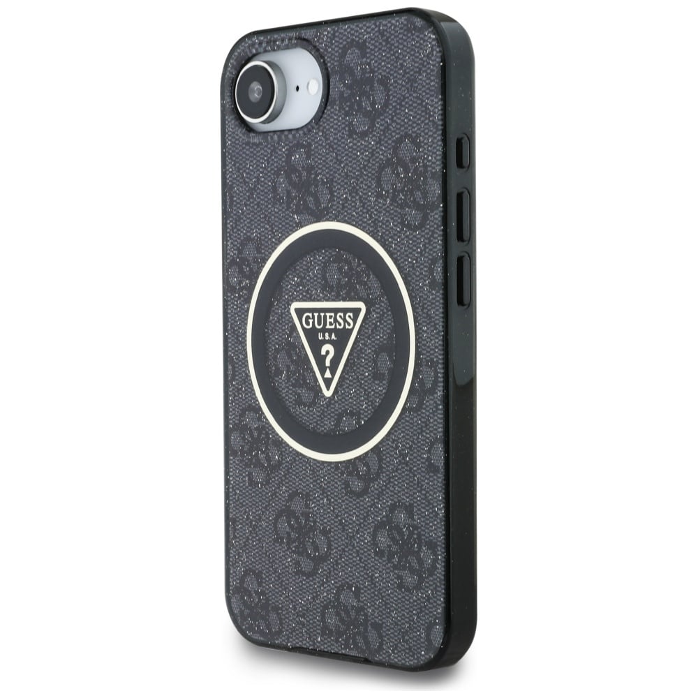 Guess IML Metal Glitter 4G Circle Triangle MagSafe - θήκη για Apple iPhone 16e - Μαύρο - Image 2