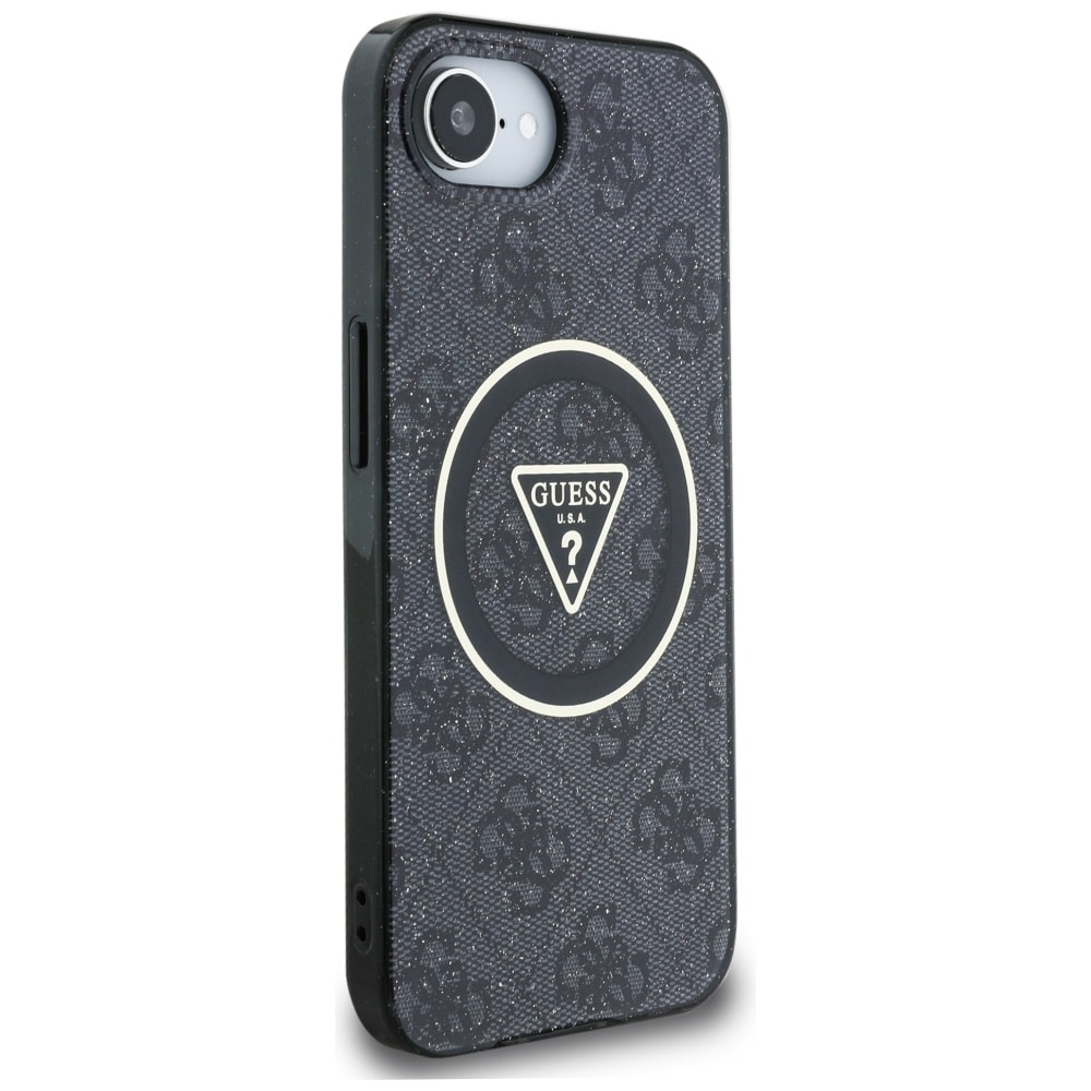 Guess IML Metal Glitter 4G Circle Triangle MagSafe - θήκη για Apple iPhone 16e - Μαύρο - Image 4