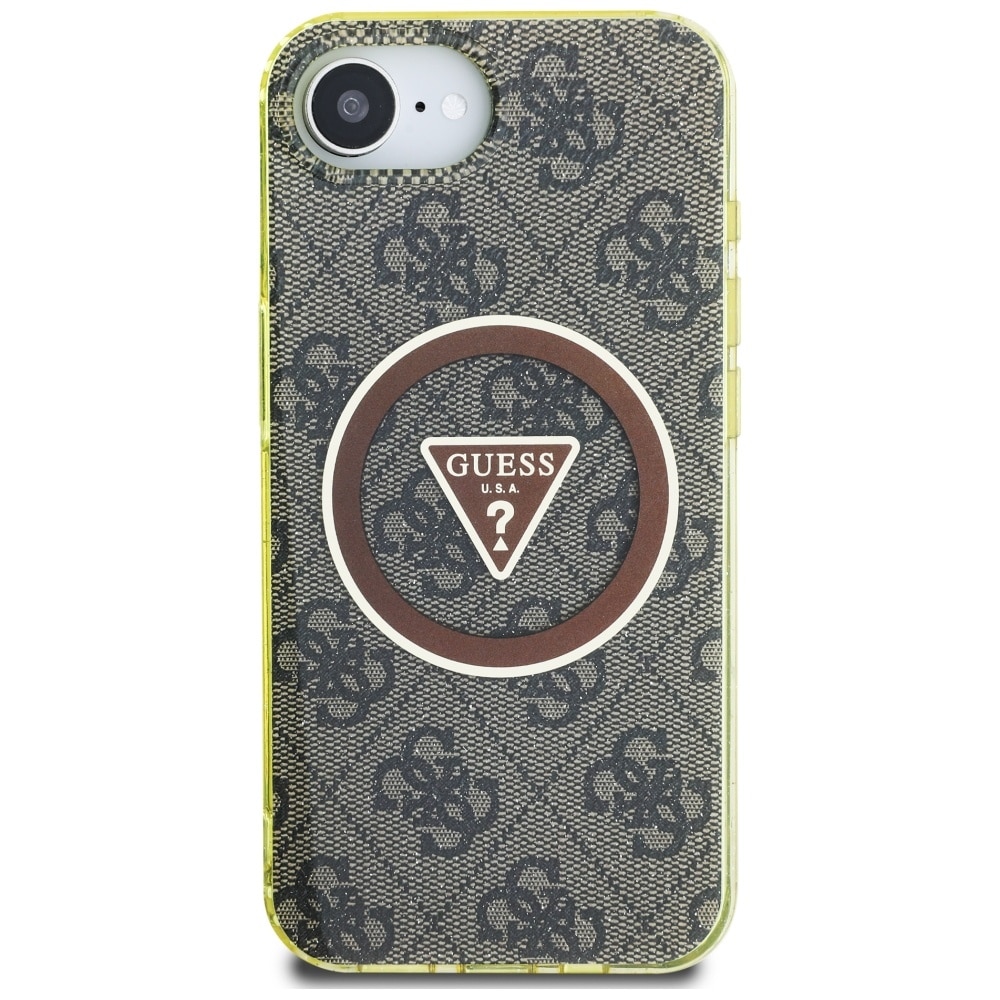 Guess IML Metal Glitter 4G Circle Triangle MagSafe - θήκη για Apple iPhone 16e - Καφέ - Image 3