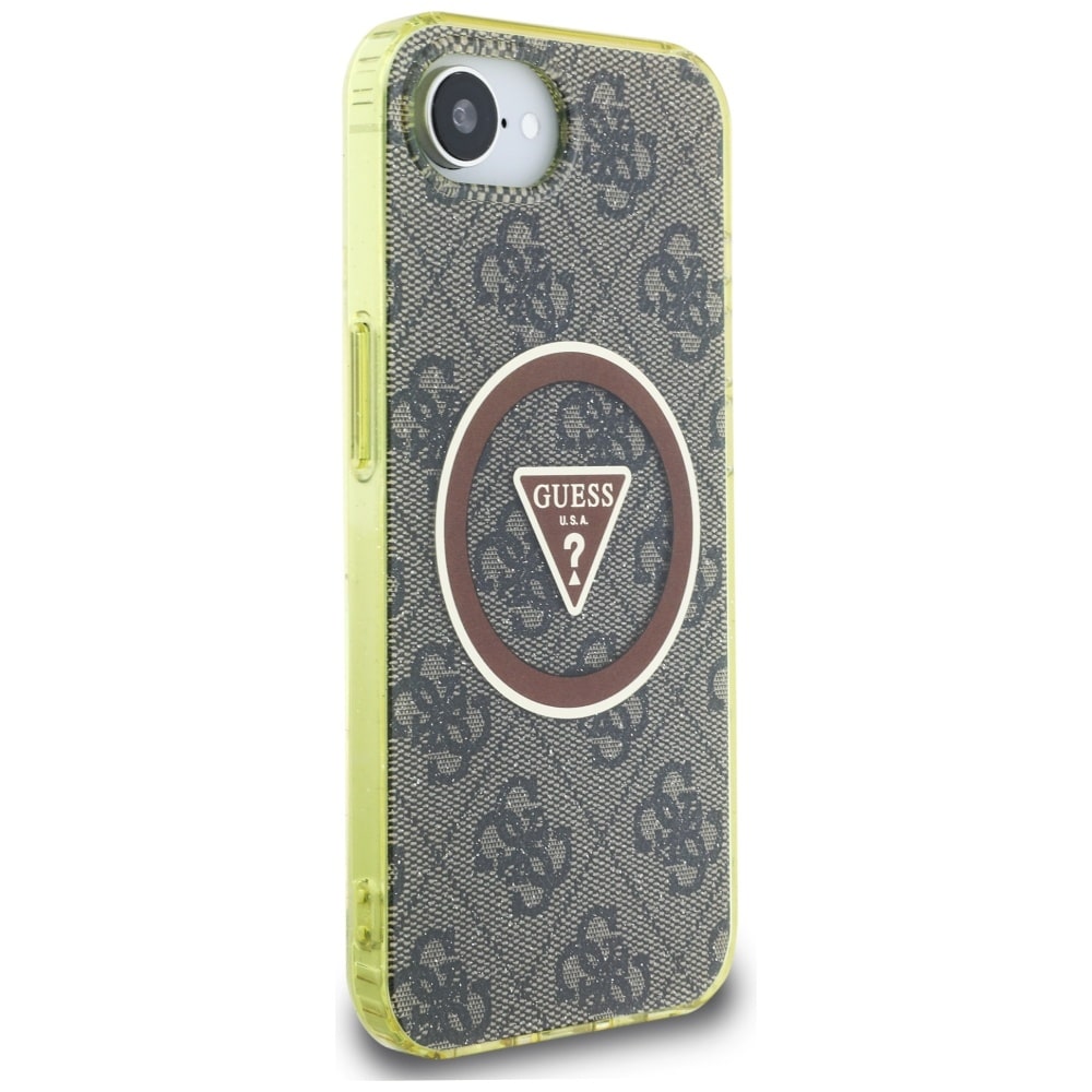 Guess IML Metal Glitter 4G Circle Triangle MagSafe - θήκη για Apple iPhone 16e - Καφέ - Image 4