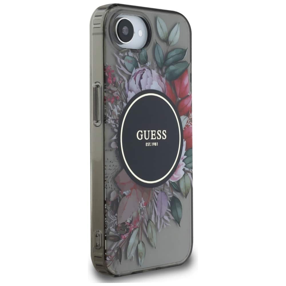 Guess IML Flowers MagSafe - θήκη για Apple iPhone 16e - Μαύρο - Image 4
