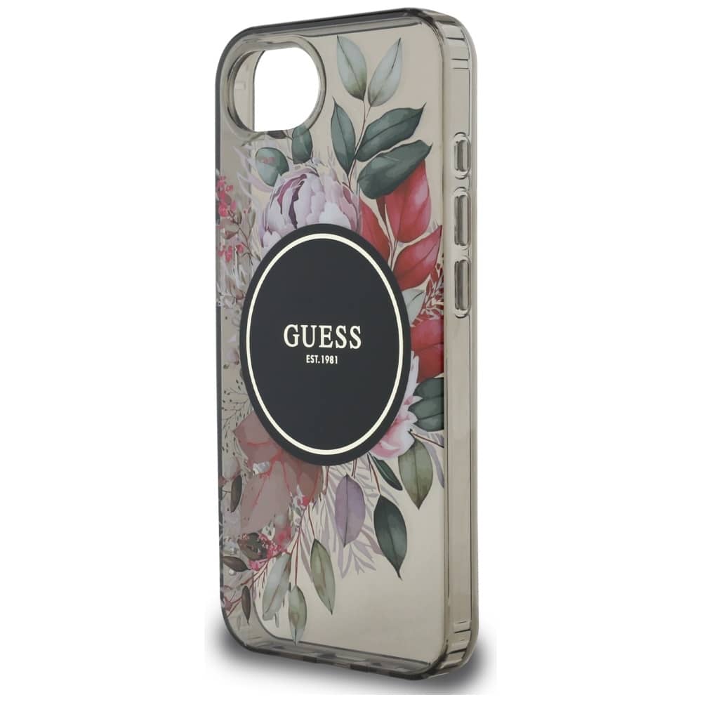 Guess IML Flowers MagSafe - θήκη για Apple iPhone 16e - Μαύρο - Image 6