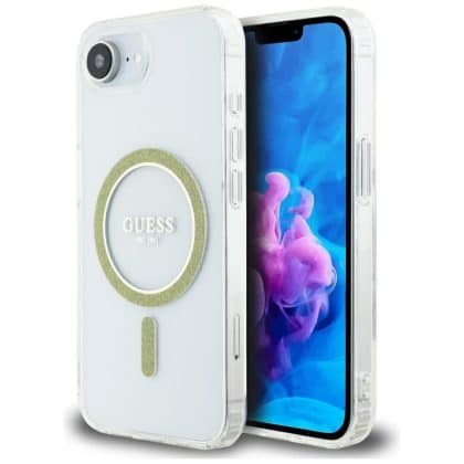 Guess IML Glitter Circle MagSafe - θήκη για Apple iPhone 16e - Διάφανο