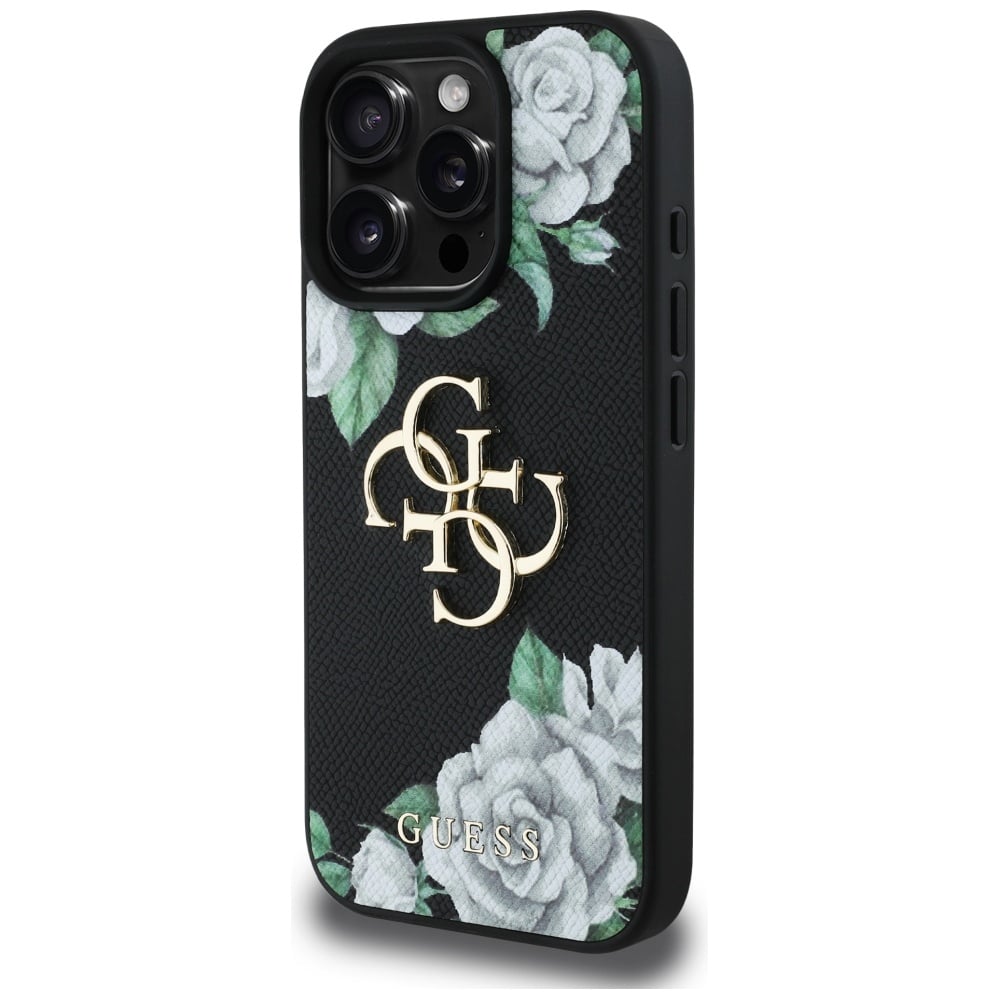 Guess Grained Roses Big 4G logo - θήκη για Apple iPhone 16 Pro Max - Μαύρο - Image 2