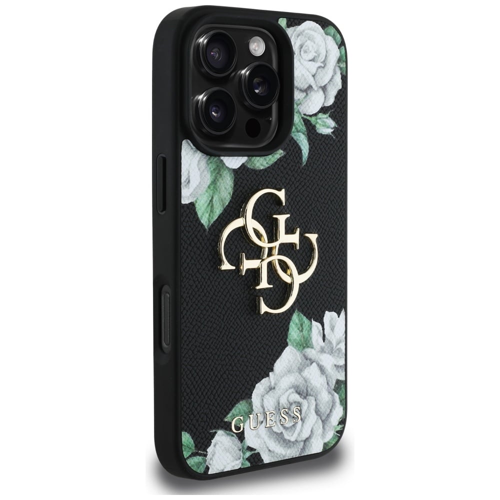 Guess Grained Roses Big 4G logo - θήκη για Apple iPhone 16 Pro Max - Μαύρο - Image 4