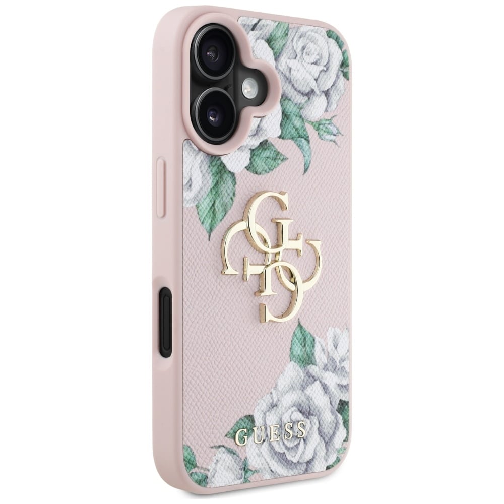 Case Guess Grained Roses Big 4G logo for iPhone 16 pink - Image 4