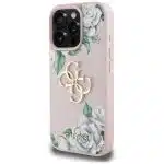 Case Guess Grained Roses Big 4G logo for  iPhone 16 Pro pink - Image 2