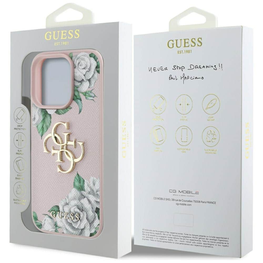 Guess Grained Roses Big 4G logo - θήκη για Apple iPhone 16 Pro Max - Ροζ - Image 8