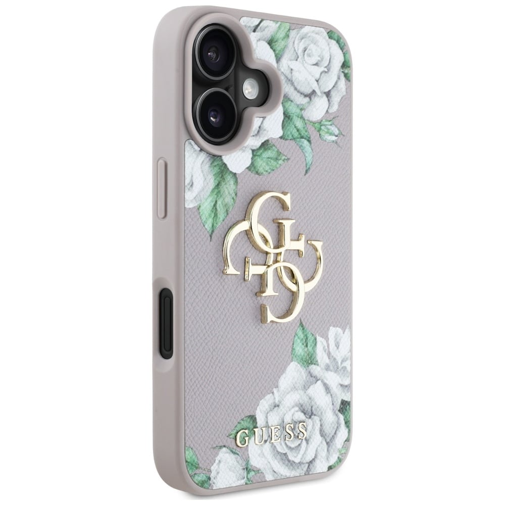 Guess Grained Roses Big 4G logo - θήκη για Apple iPhone 16 - Μωβ - Image 4
