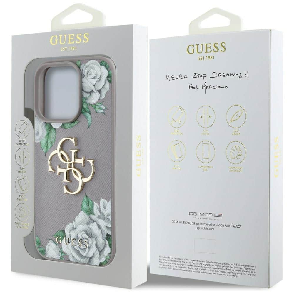 Case Guess Grained Roses Big 4G logo for iPhone 16 Pro Max purple - Image 8