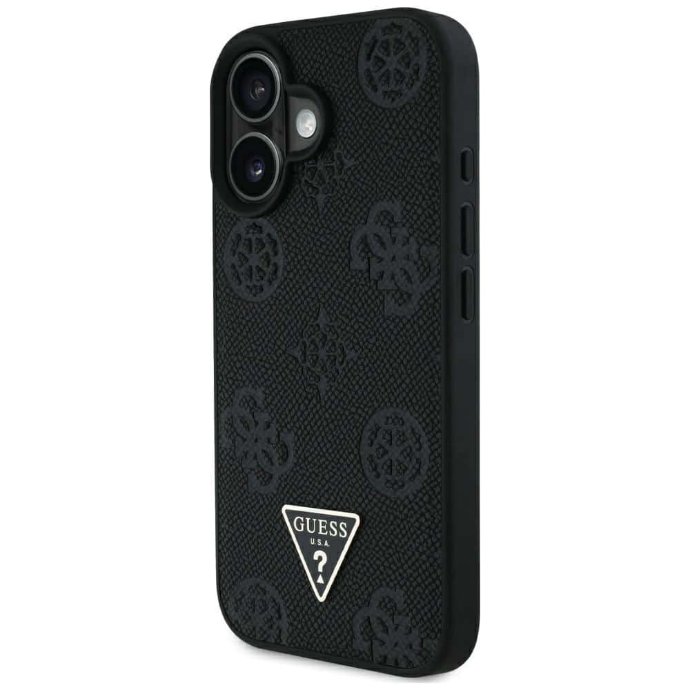 Guess Grained Hot Stamp Peony Triangle Logo MagSafe - θήκη για Apple iPhone 16 - Μαύρο - Image 2